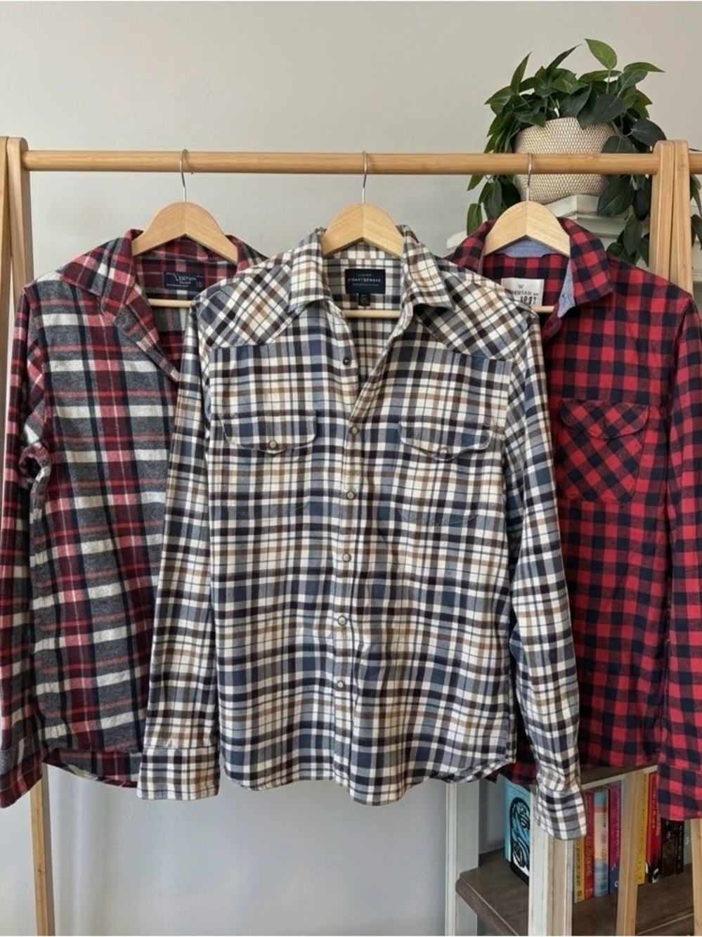 Set of 3 men's size Small long-sleeve flannel shirts